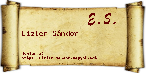 Eizler Sándor névjegykártya